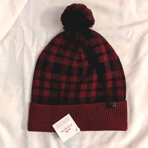 Coach Plaid Pom Beanie